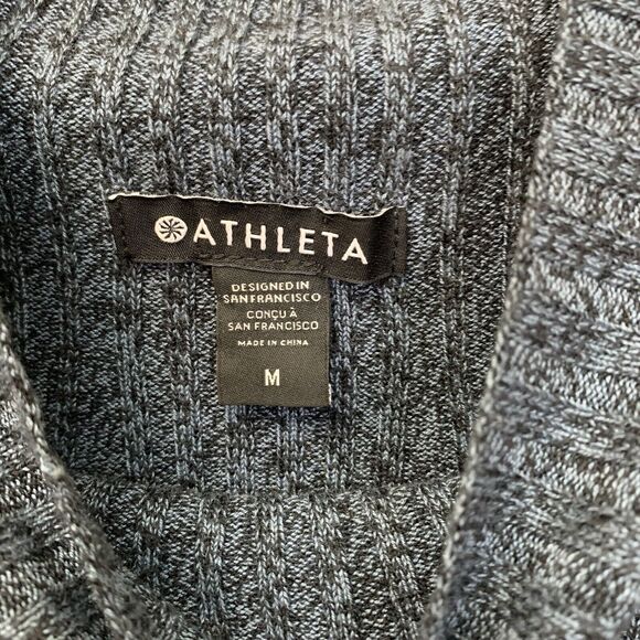 Athleta Blue Mock Neck Sweater Medium - Picture 3 of 4